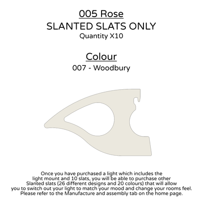 Ceiling Light - Slanted Slats - 005 Rose