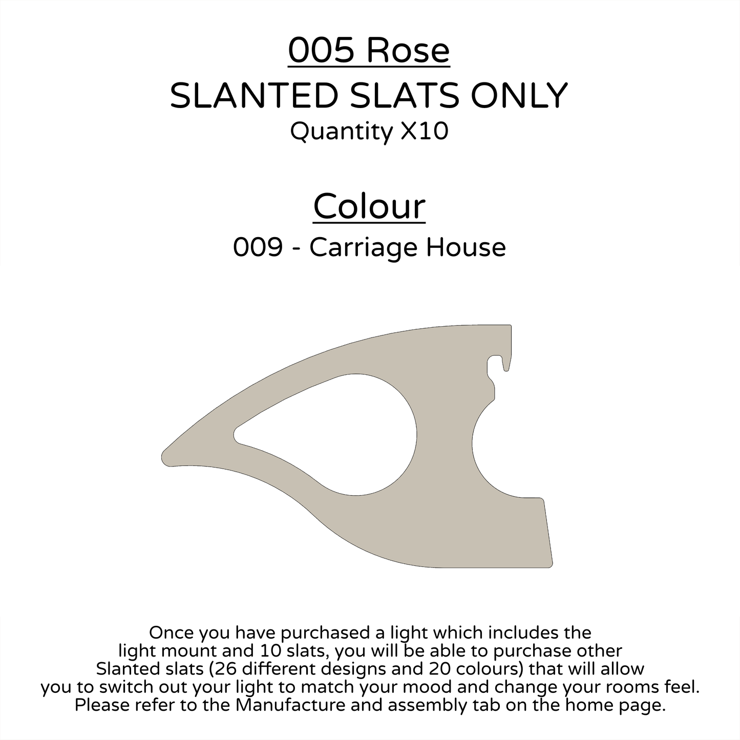 Ceiling Light - Slanted Slats - 005 Rose