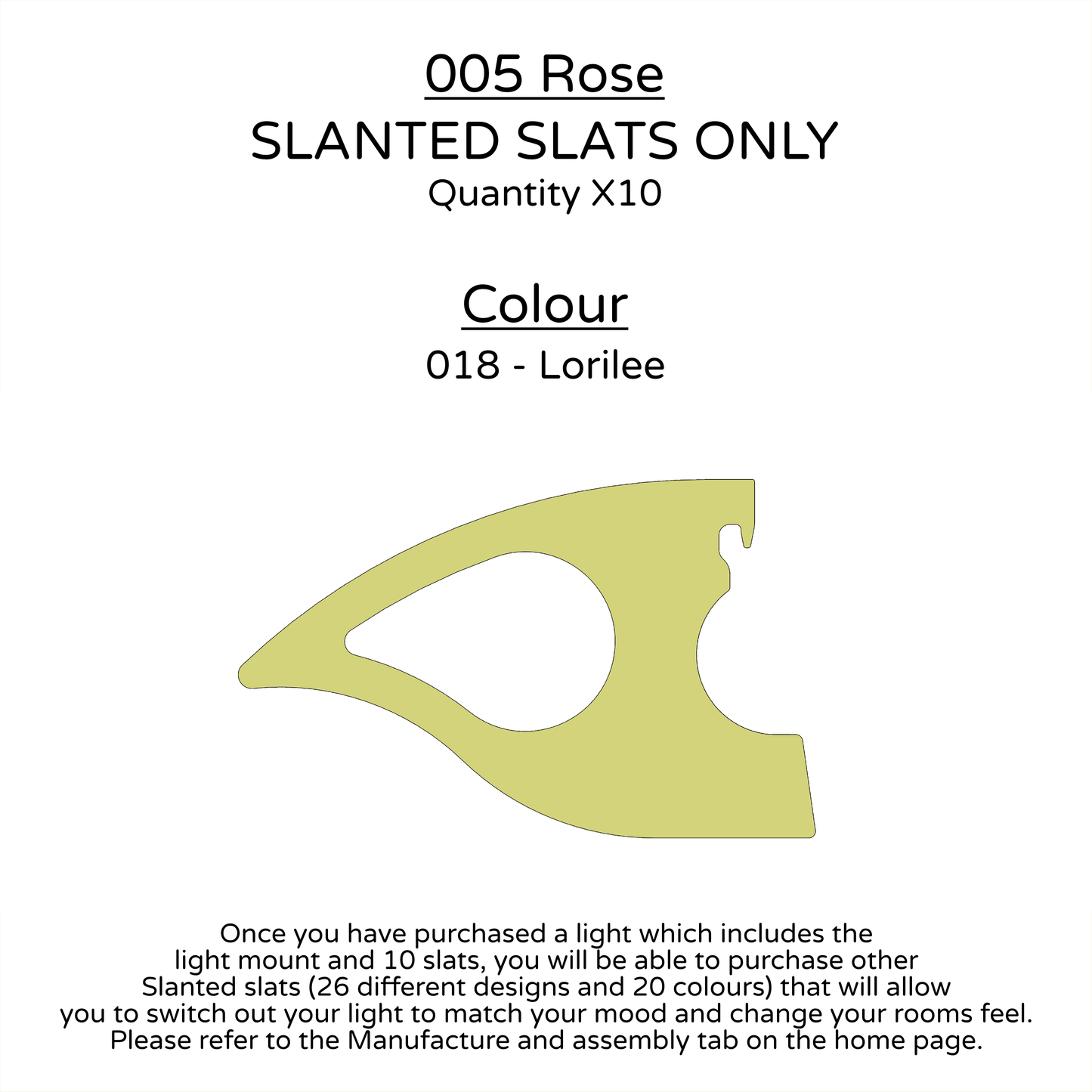 Ceiling Light - Slanted Slats - 005 Rose