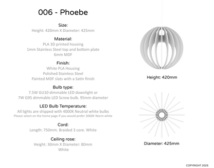 Ceiling Light - Vertical Slats - 006 Phoebe