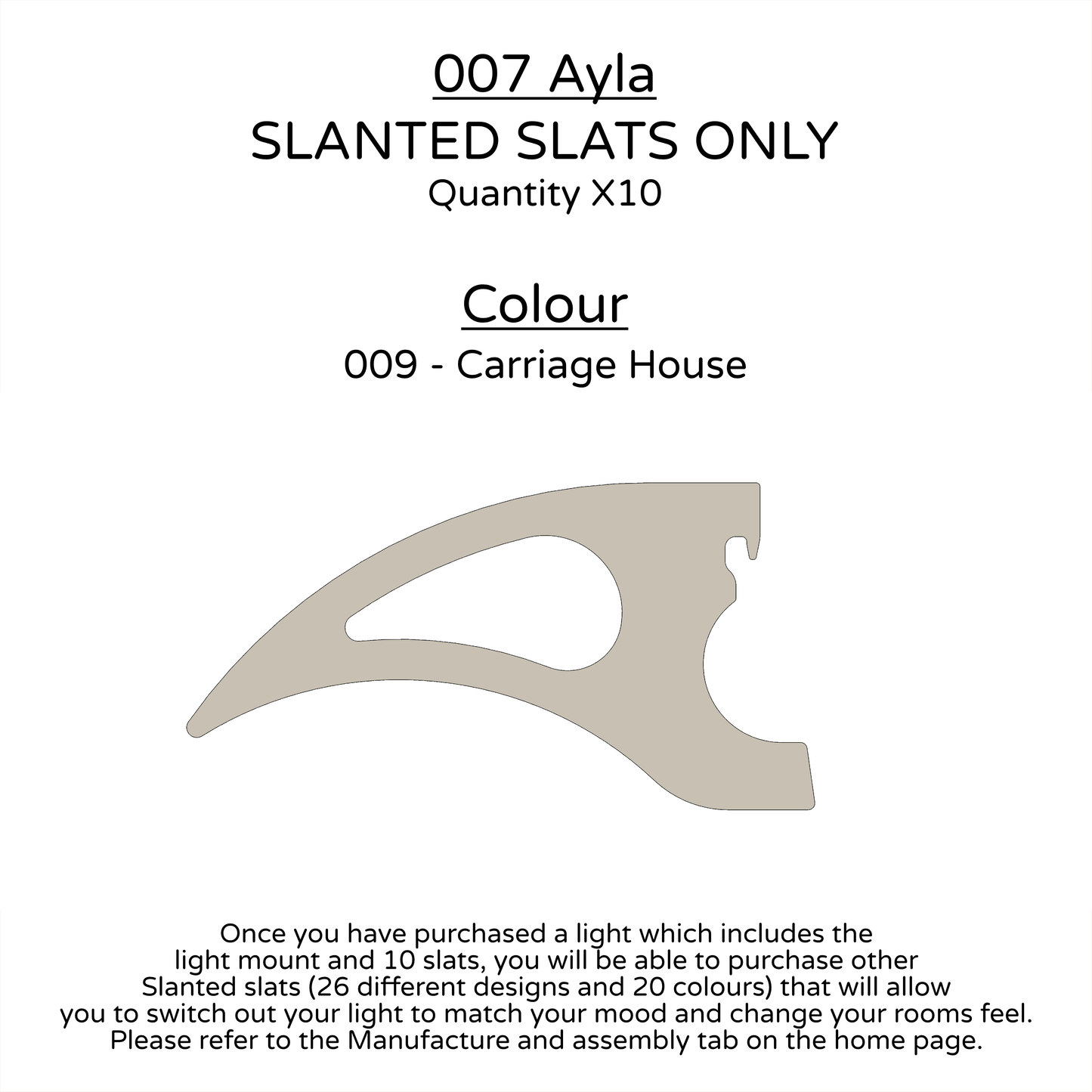 Ceiling Light - Slanted Slats - 007 Ayla