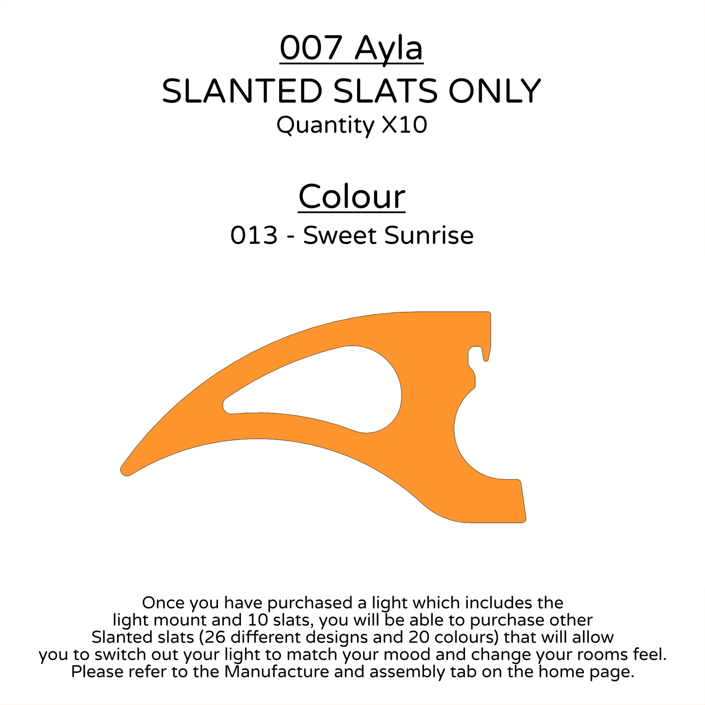 Ceiling Light - Slanted Slats - 007 Ayla