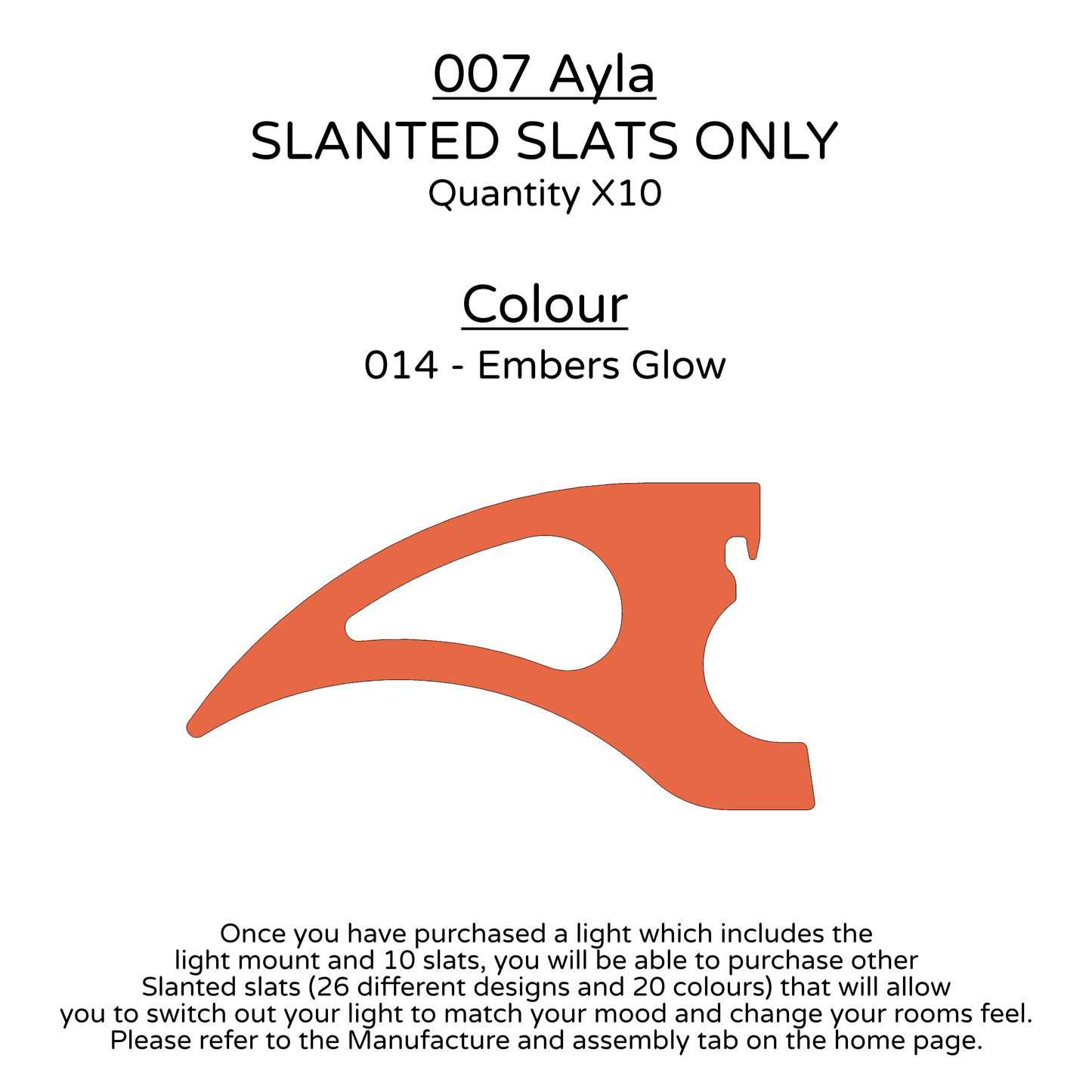 Ceiling Light - Slanted Slats - 007 Ayla