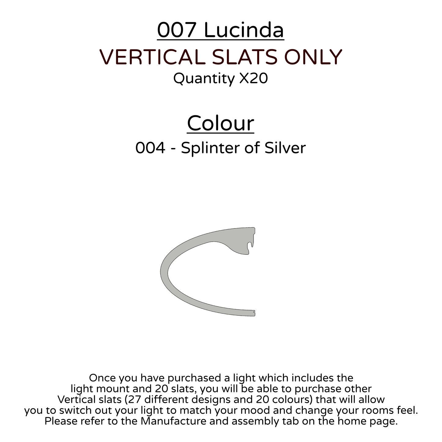 Ceiling Light - Vertical Slats - 007  Lucinda