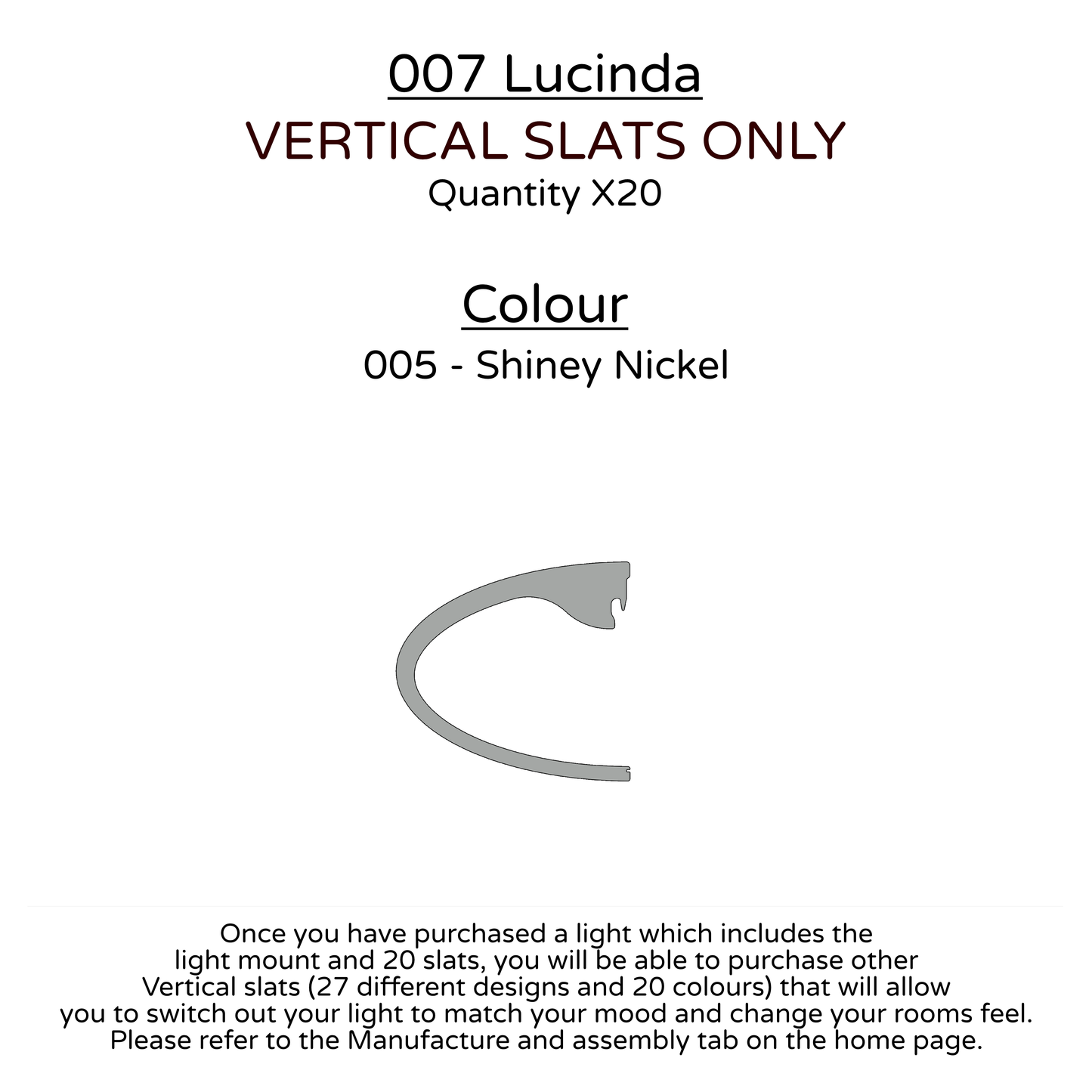 Ceiling Light - Vertical Slats - 007  Lucinda