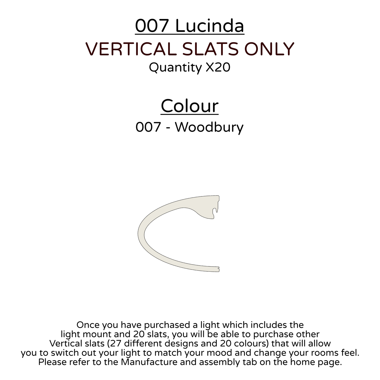 Ceiling Light - Vertical Slats - 007  Lucinda