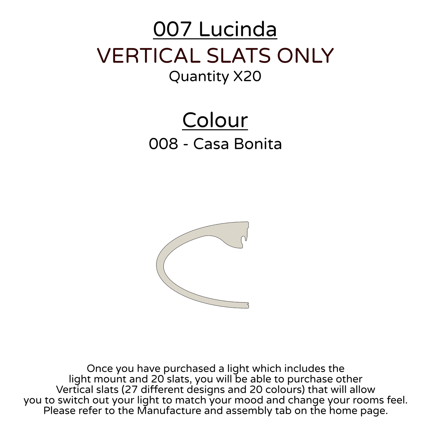 Ceiling Light - Vertical Slats - 007  Lucinda