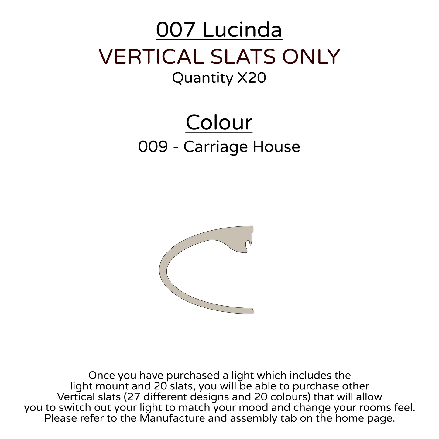 Ceiling Light - Vertical Slats - 007  Lucinda