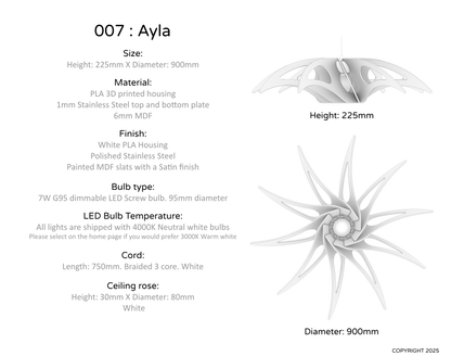 Ceiling Light - Slanted Slats - 007 Ayla