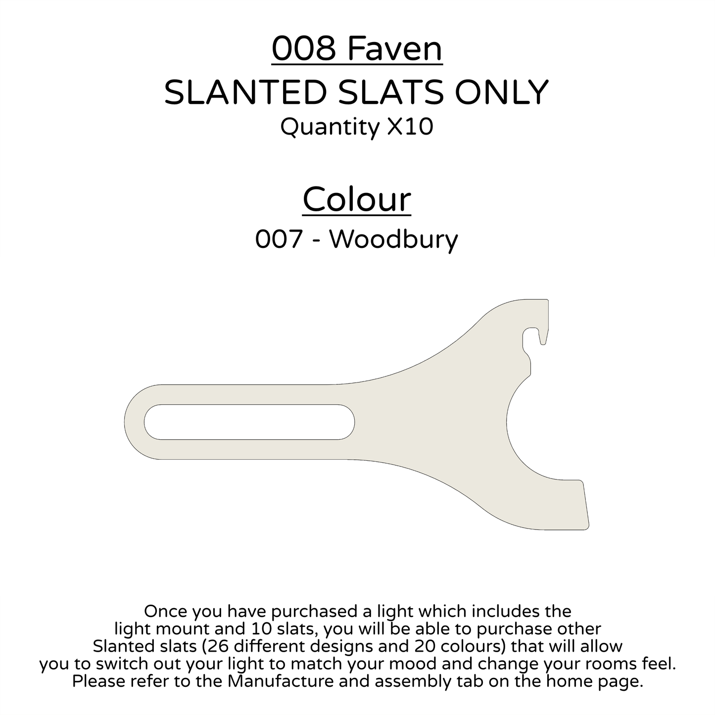 Ceiling Light - Slanted Slats - 008 Faven