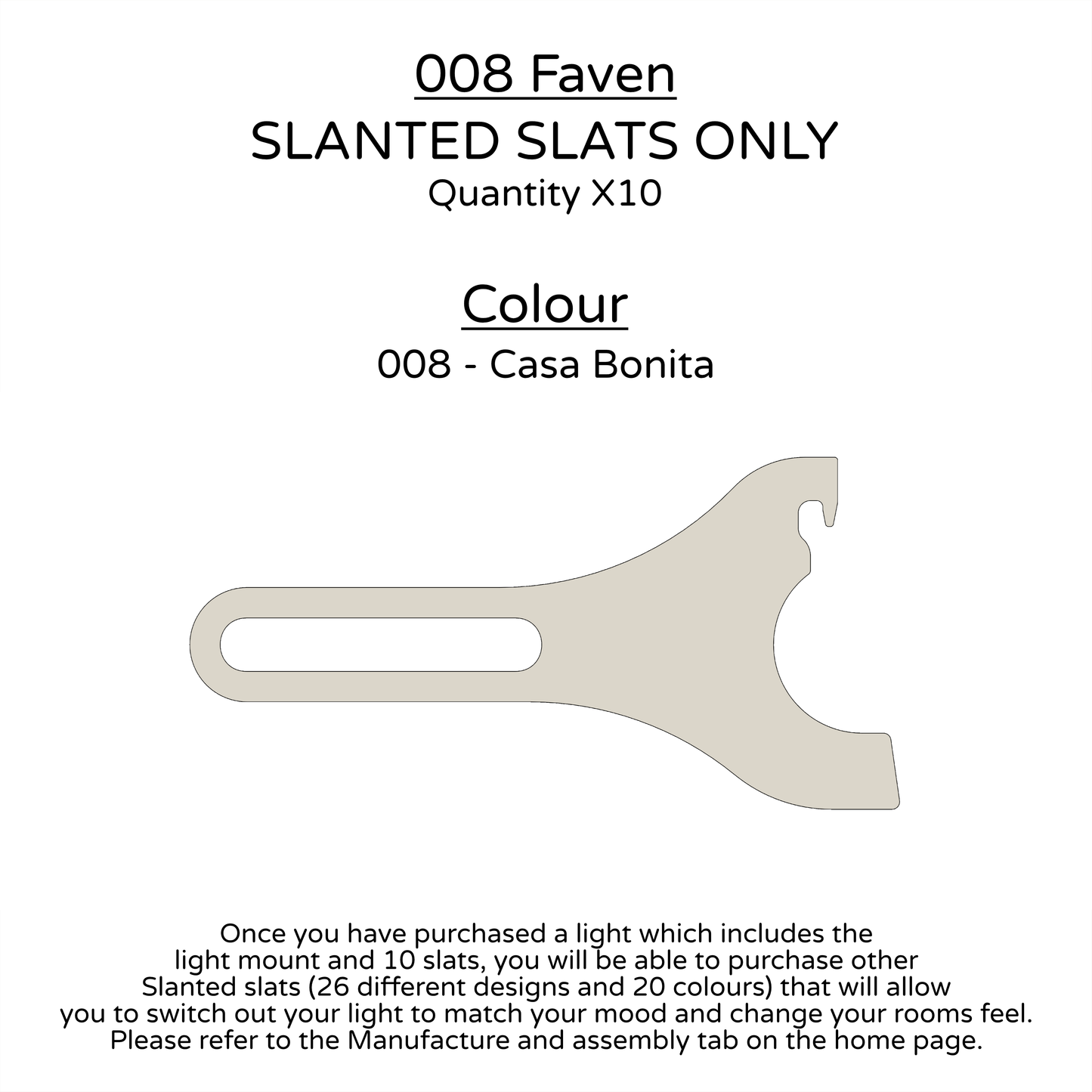 Ceiling Light - Slanted Slats - 008 Faven