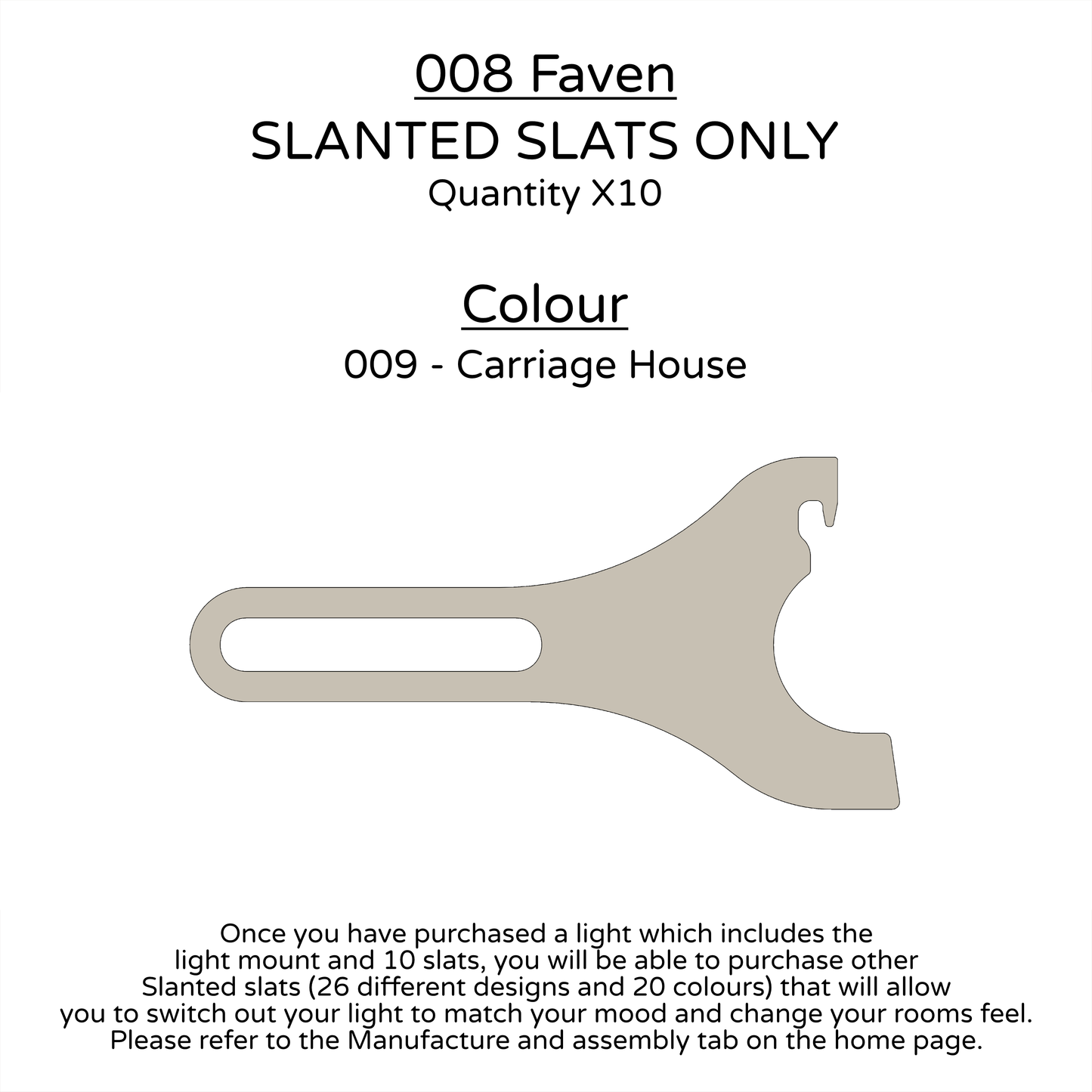 Ceiling Light - Slanted Slats - 008 Faven