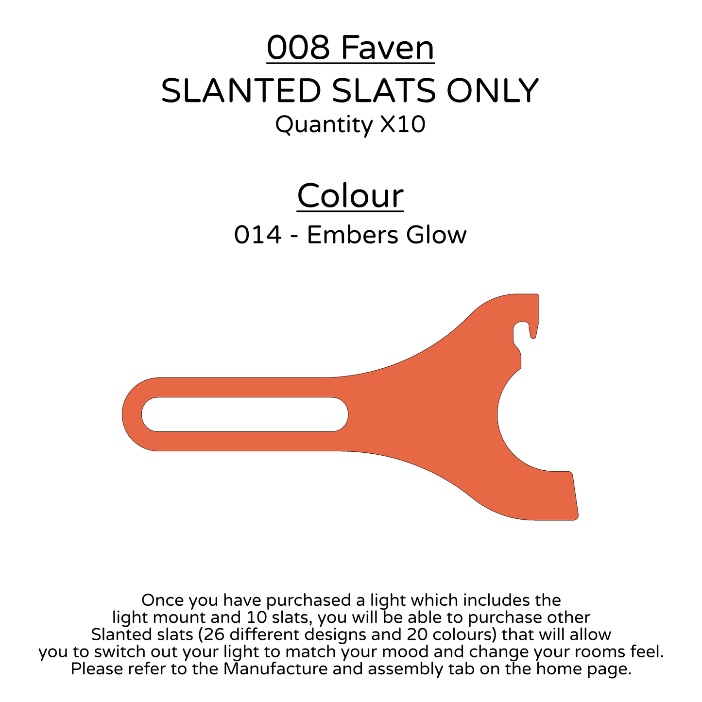 Ceiling Light - Slanted Slats - 008 Faven