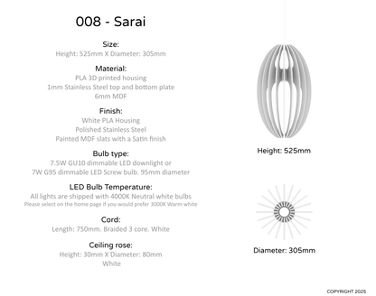 Ceiling Light - Vertical Slats - 008 Sarai