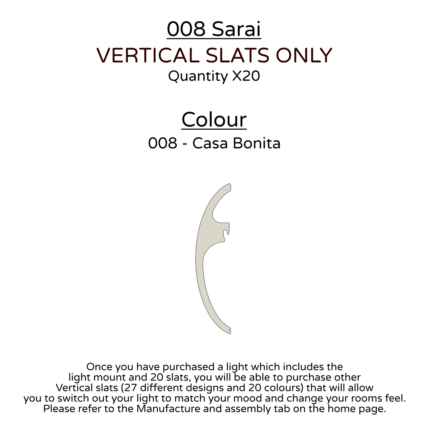 Ceiling Light - Vertical Slats - 008 Sarai