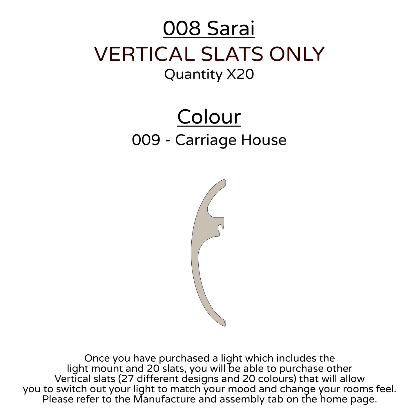 Ceiling Light - Vertical Slats - 008 Sarai