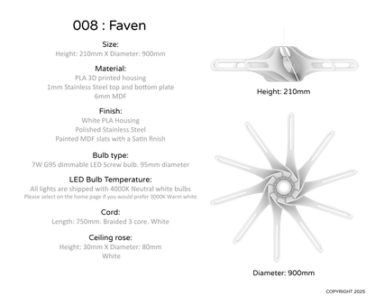 Ceiling Light - Slanted Slats - 008 Faven