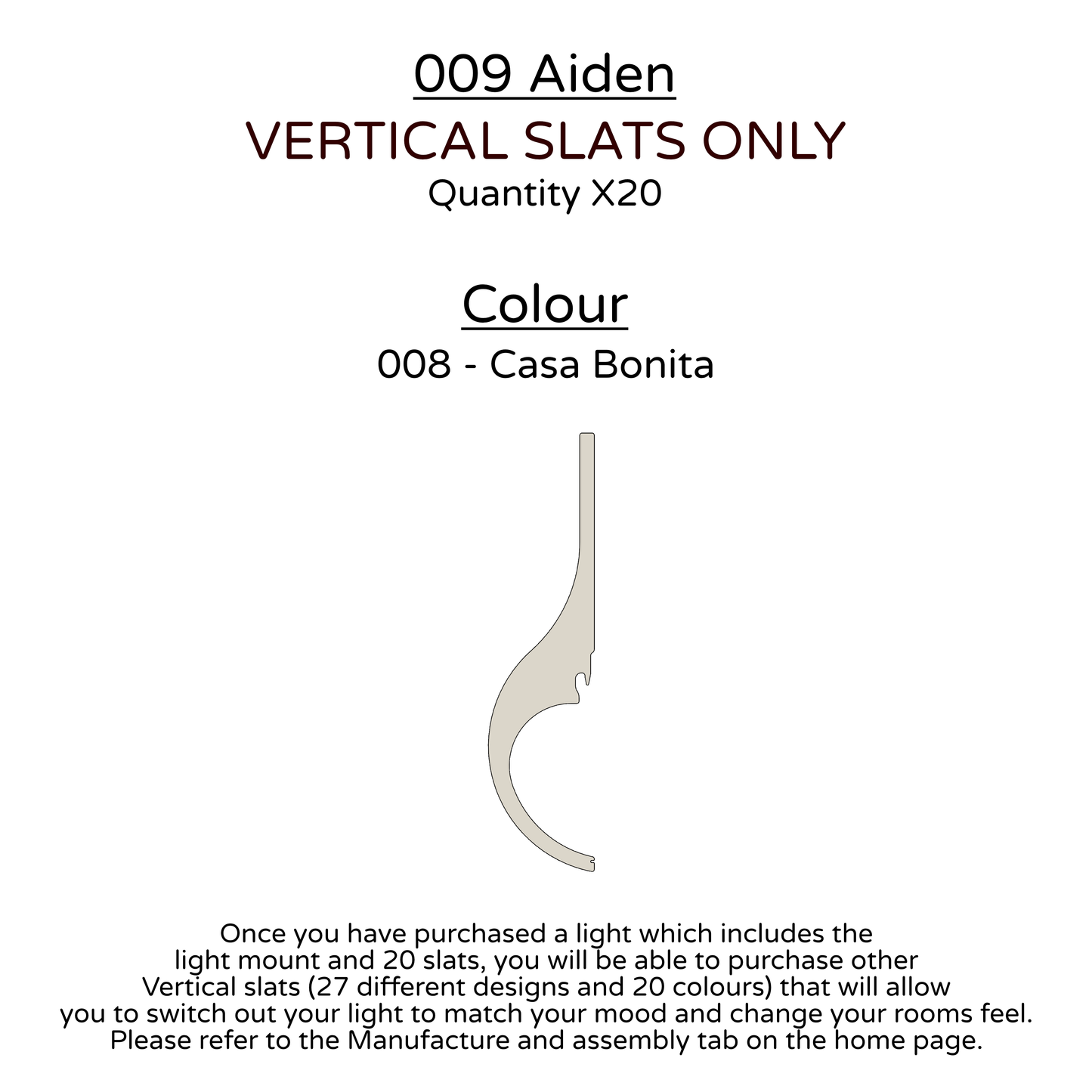 Ceiling Light - Vertical Slats - 009 Aiden