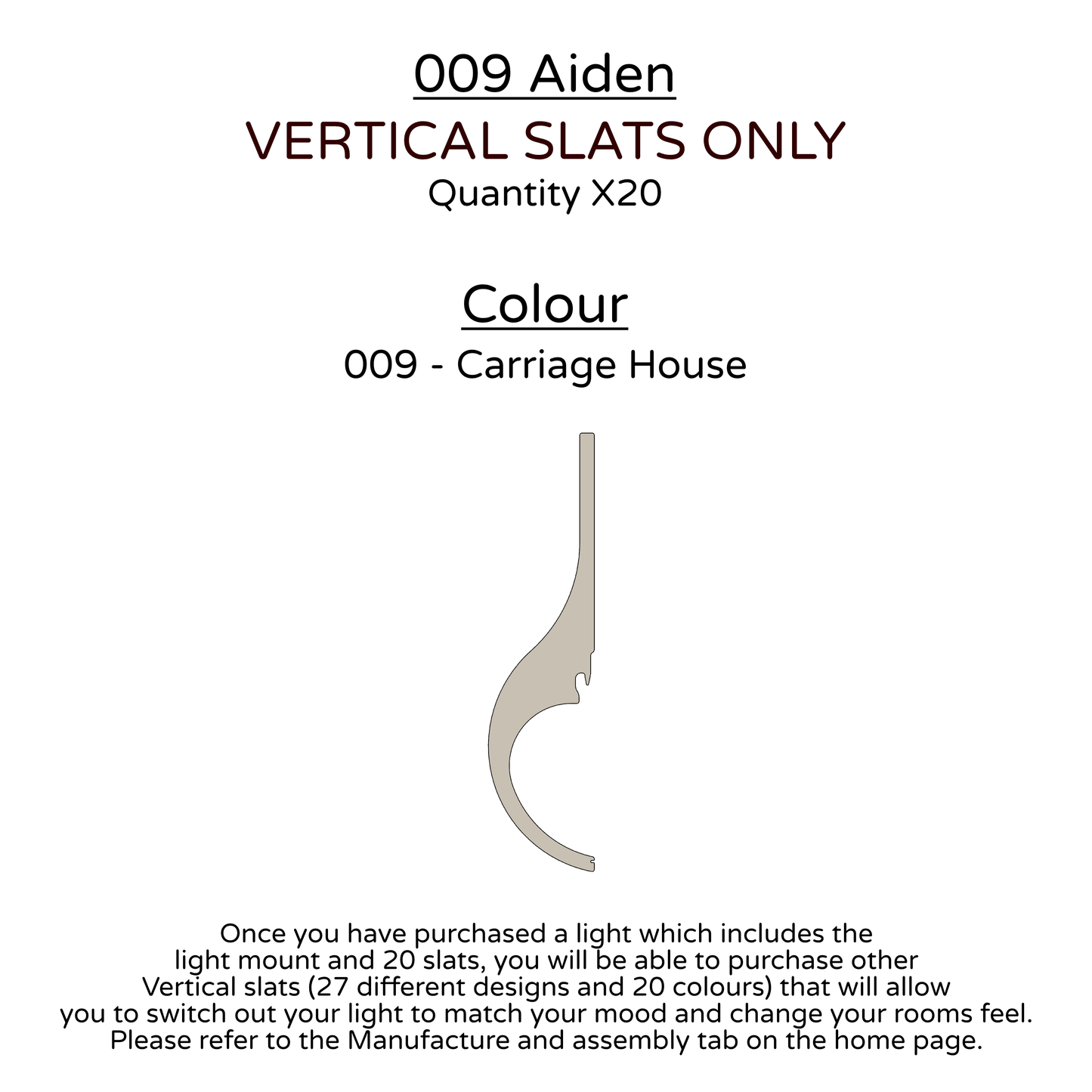 Ceiling Light - Vertical Slats - 009 Aiden