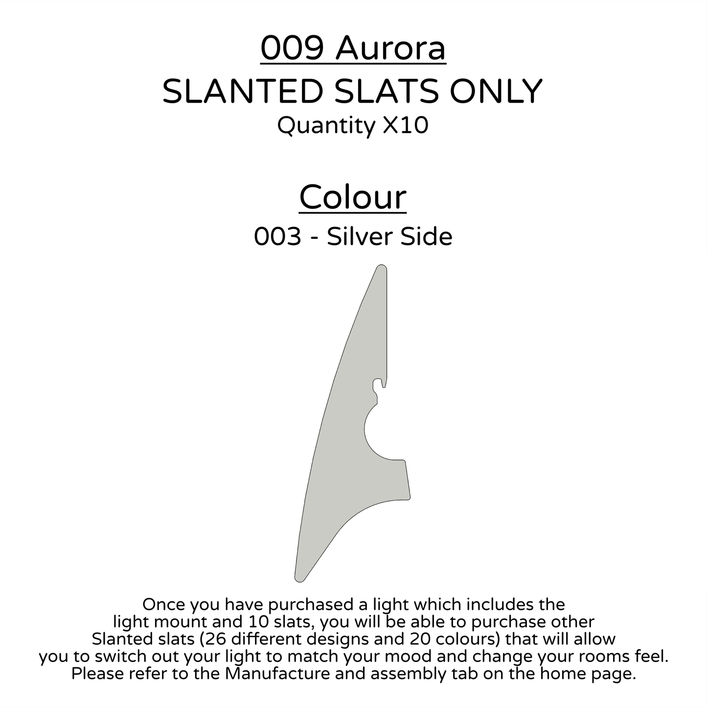 Ceiling Light - Slanted Slats - 009 Aurora