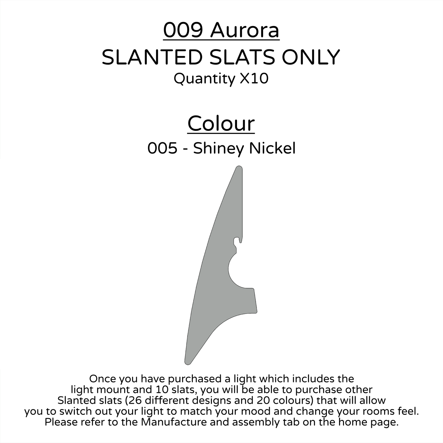 Ceiling Light - Slanted Slats - 009 Aurora