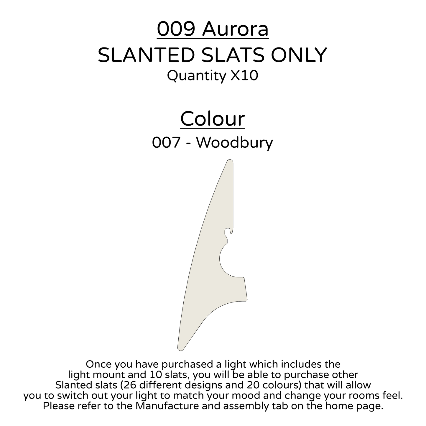 Ceiling Light - Slanted Slats - 009 Aurora