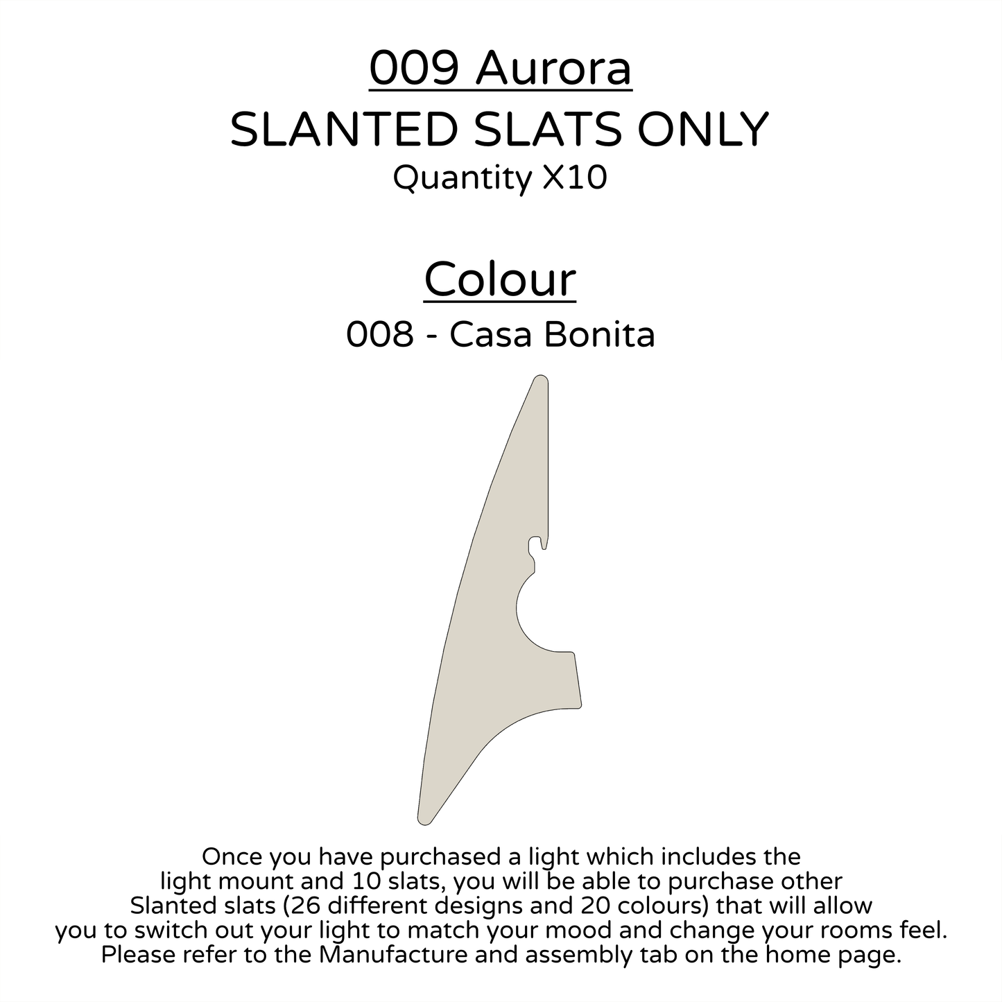 Ceiling Light - Slanted Slats - 009 Aurora