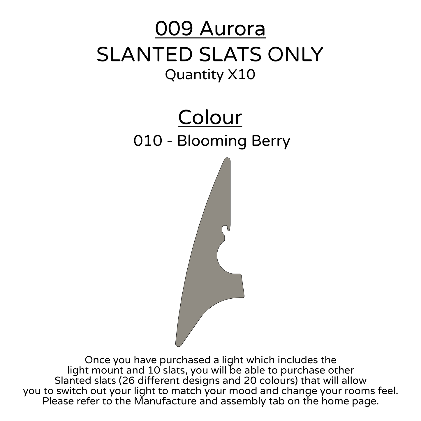 Ceiling Light - Slanted Slats - 009 Aurora