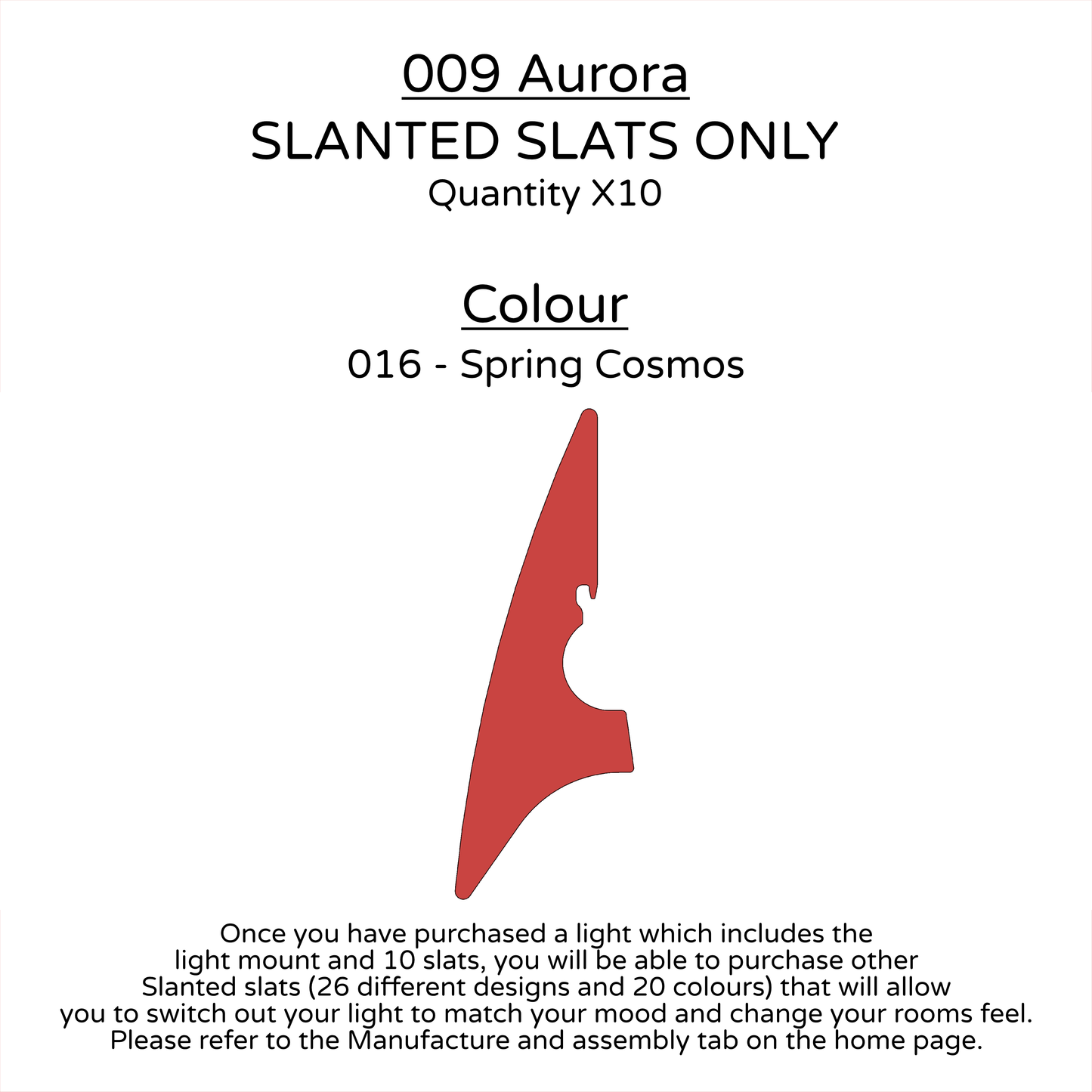 Ceiling Light - Slanted Slats - 009 Aurora