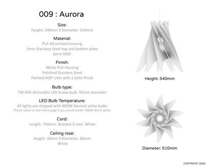 Ceiling Light - Slanted Slats - 009 Aurora