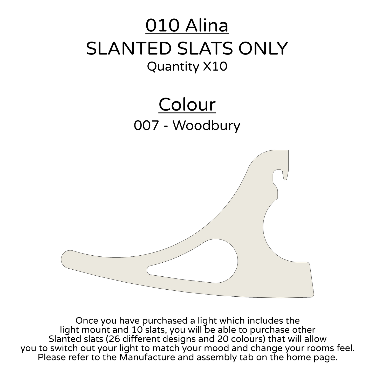 Ceiling Light - Slanted Slats - 010 Alina