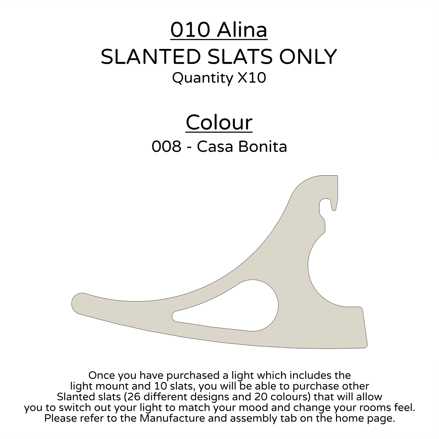 Ceiling Light - Slanted Slats - 010 Alina