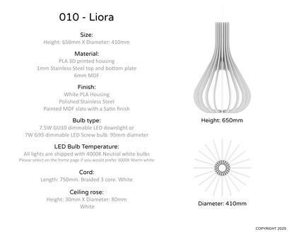 Ceiling Light - Vertical Slats - 010 Liora