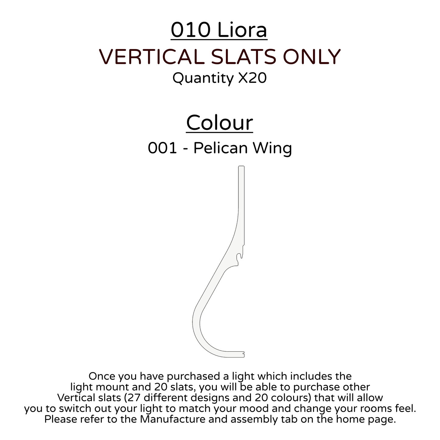 Ceiling Light - Vertical Slats - 010 Liora