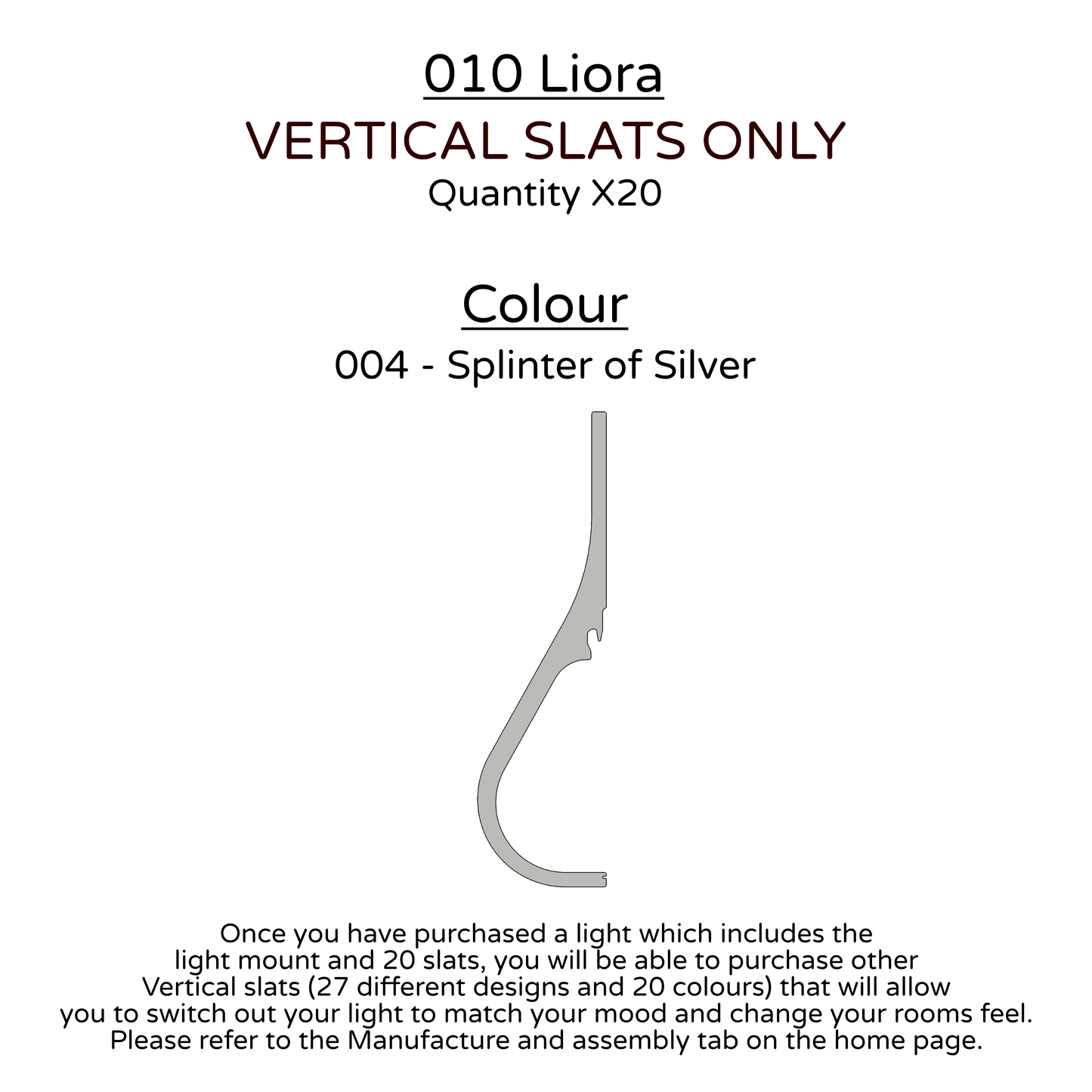 Ceiling Light - Vertical Slats - 010 Liora