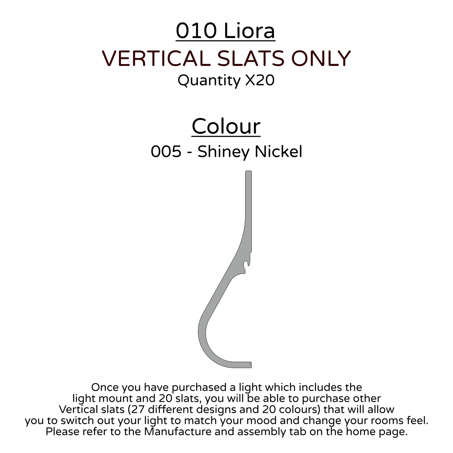 Ceiling Light - Vertical Slats - 010 Liora