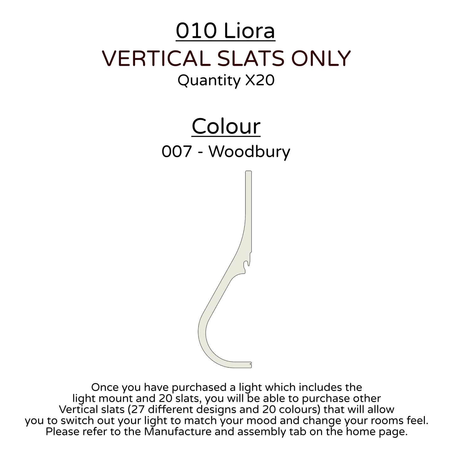 Ceiling Light - Vertical Slats - 010 Liora