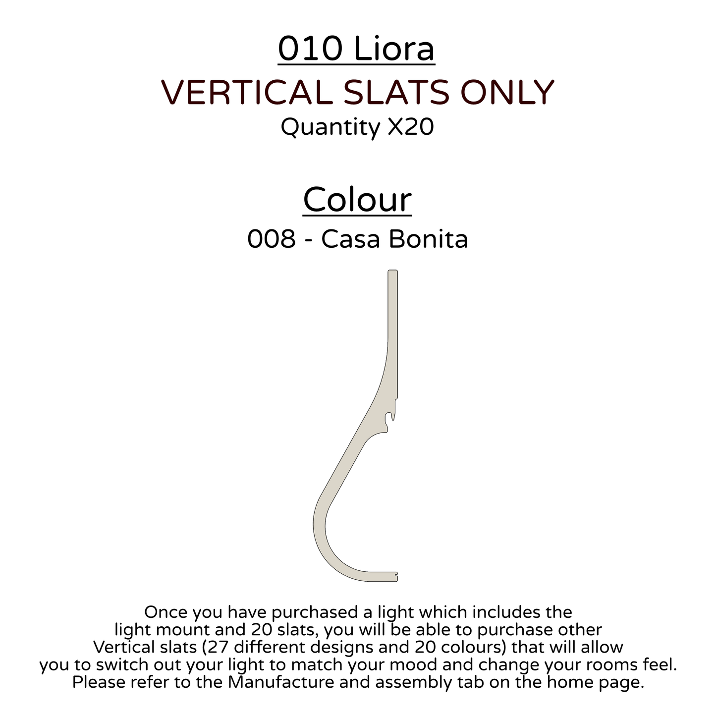 Ceiling Light - Vertical Slats - 010 Liora