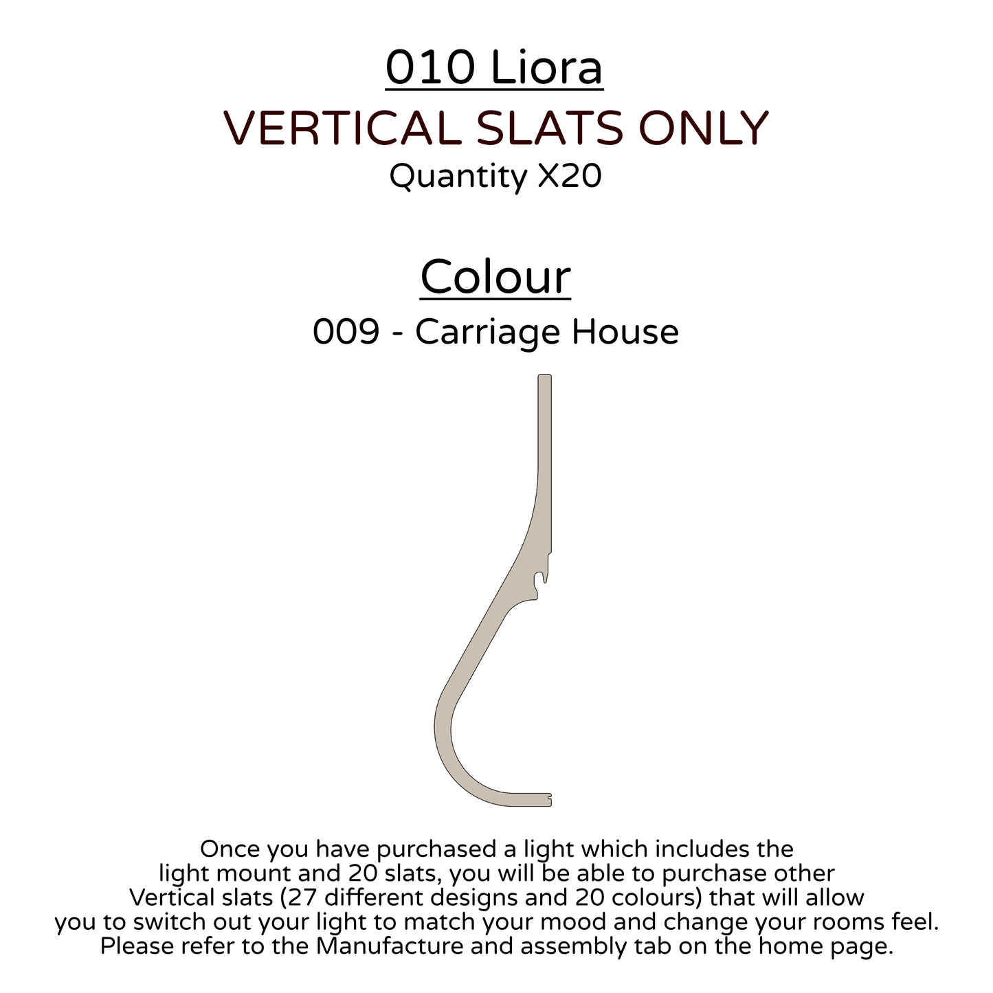 Ceiling Light - Vertical Slats - 010 Liora