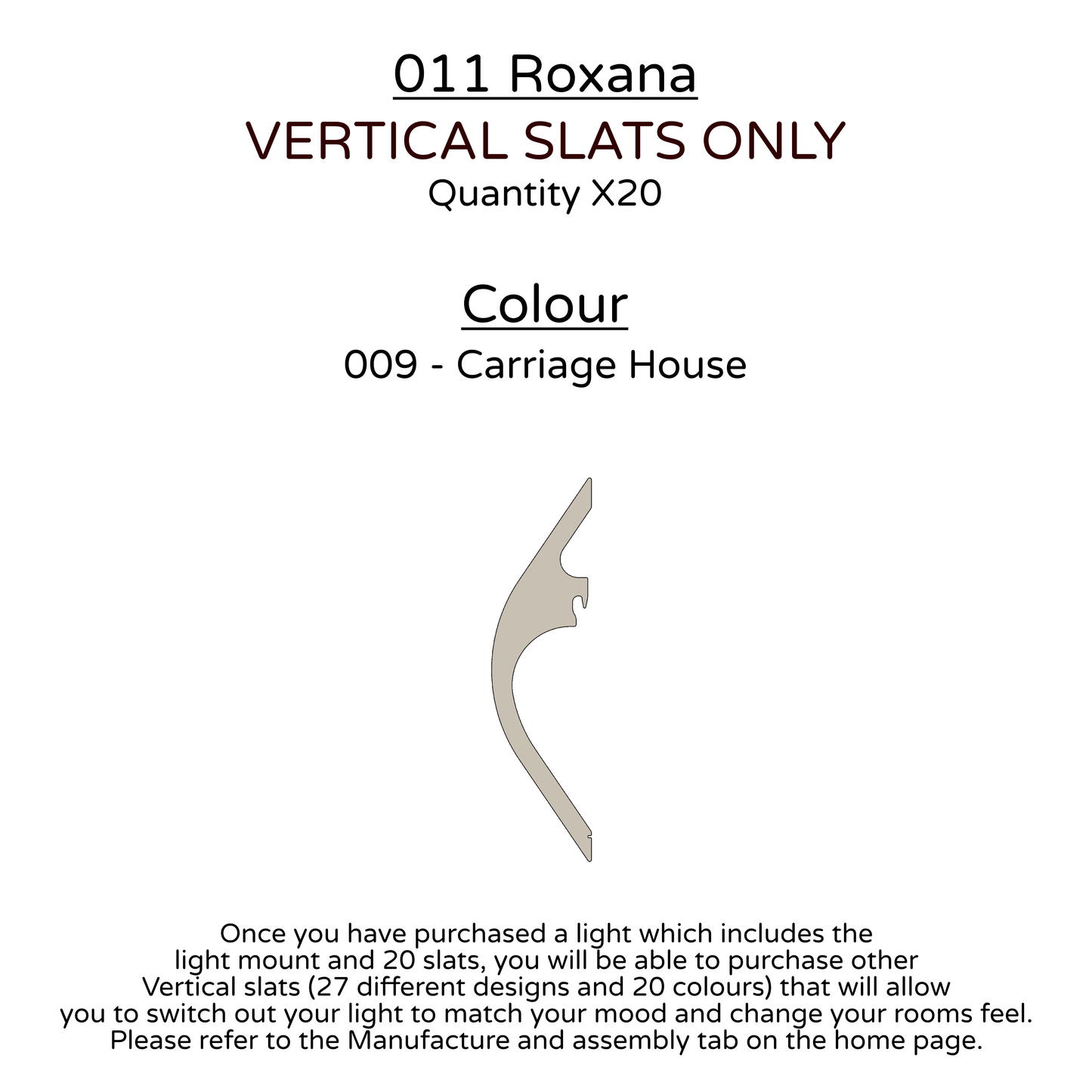 Ceiling Light - Vertical Slats - 011 Roxana