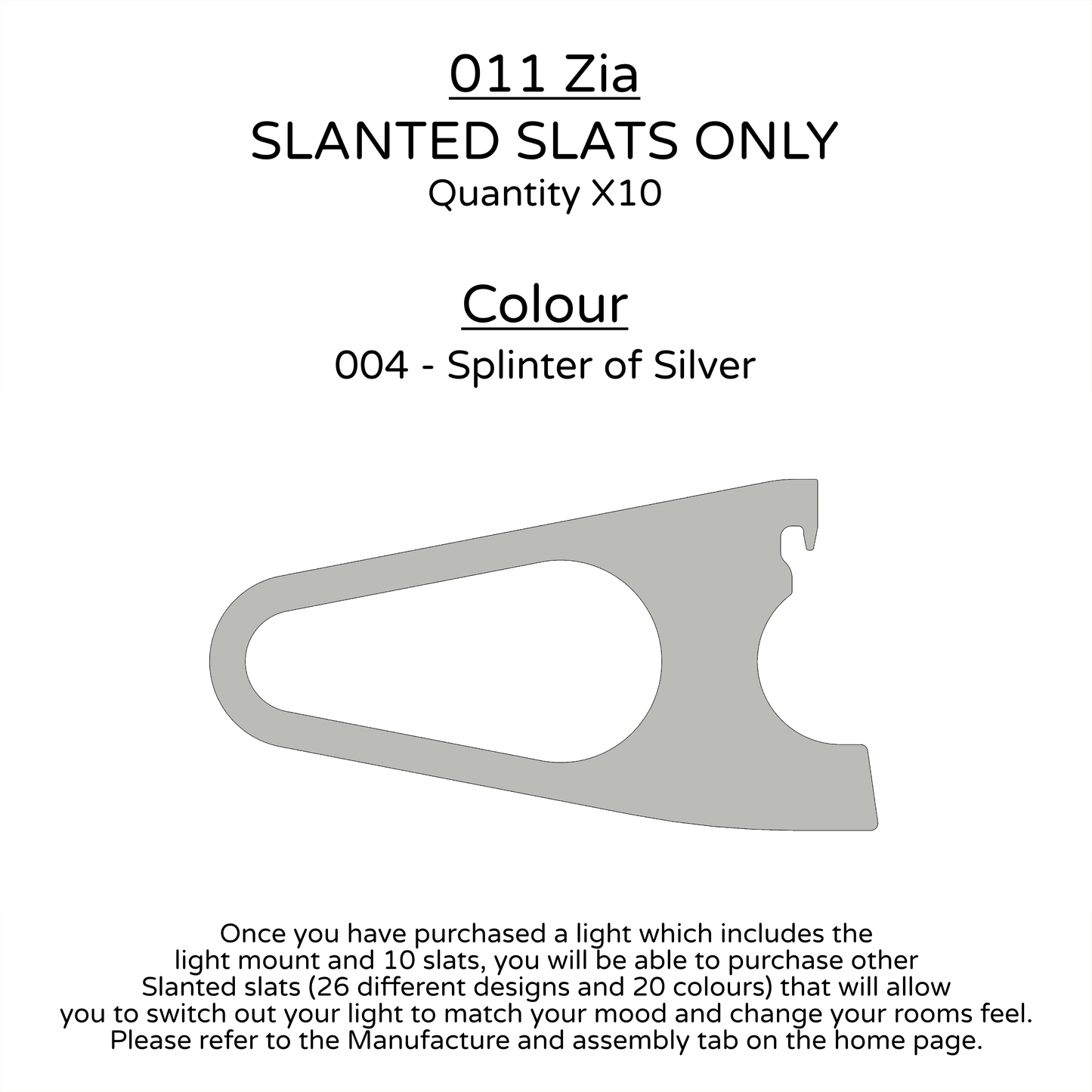 Ceiling Light - Slanted Slats - 011 Zia