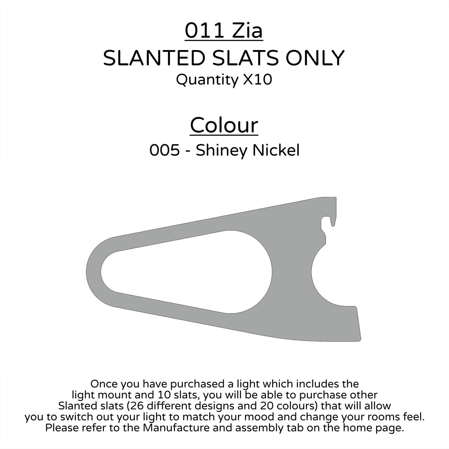 Ceiling Light - Slanted Slats - 011 Zia