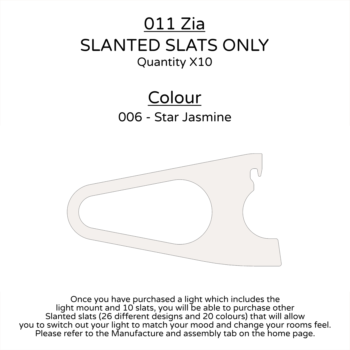 Ceiling Light - Slanted Slats - 011 Zia