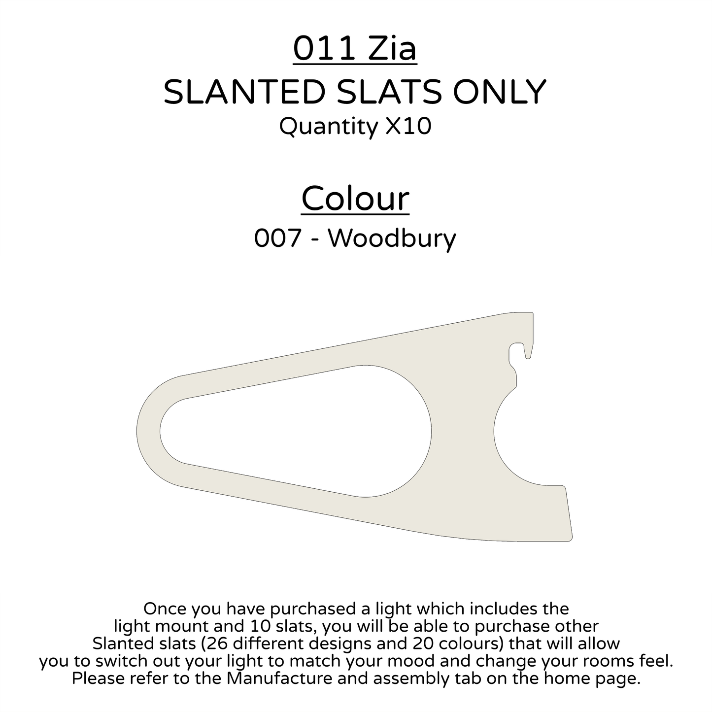 Ceiling Light - Slanted Slats - 011 Zia