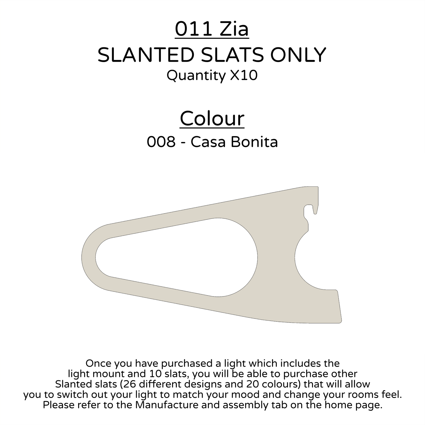 Ceiling Light - Slanted Slats - 011 Zia