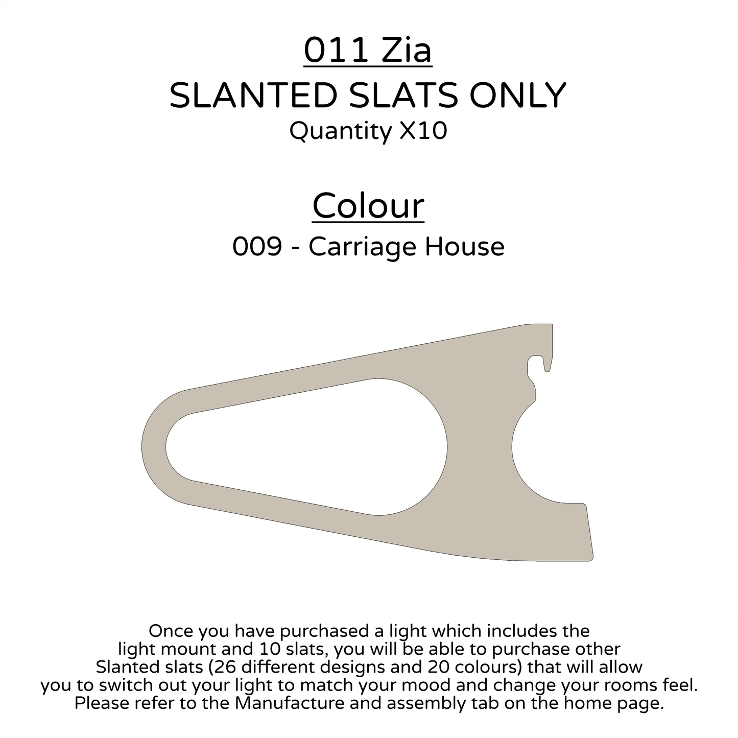 Ceiling Light - Slanted Slats - 011 Zia