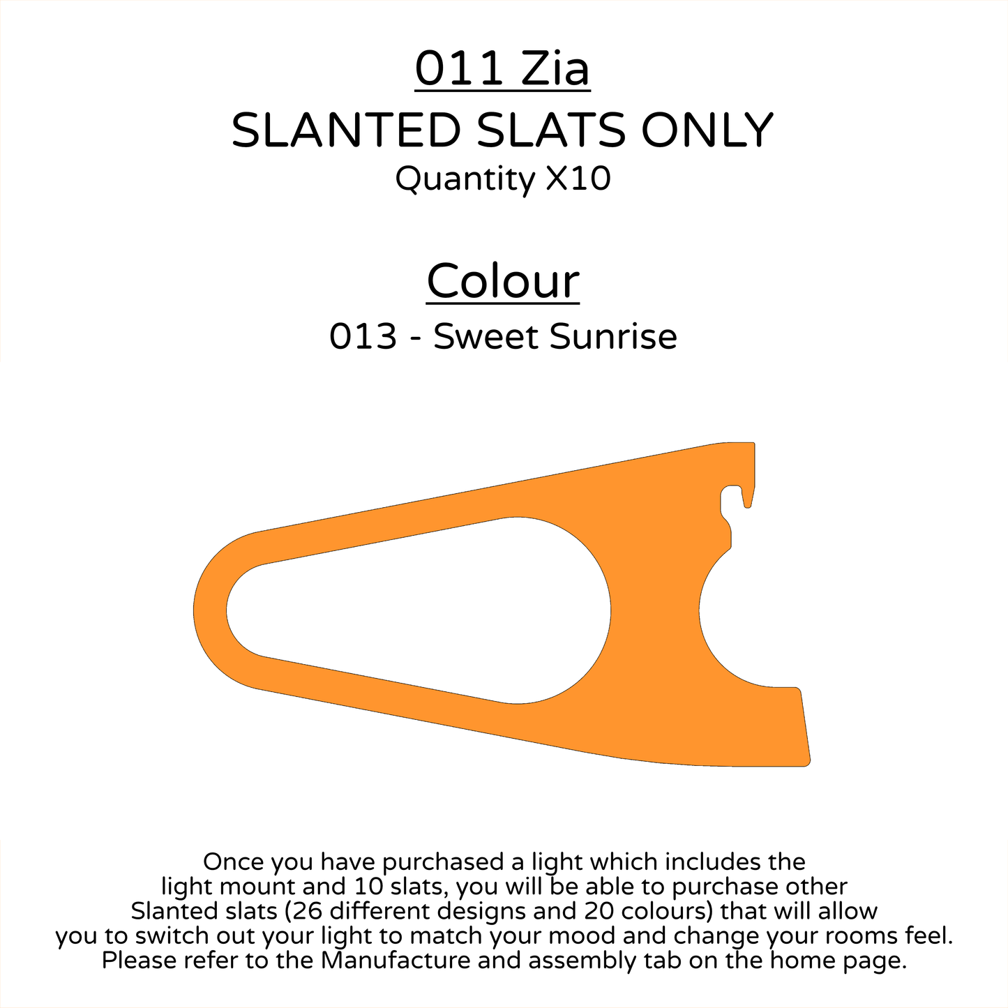 Ceiling Light - Slanted Slats - 011 Zia