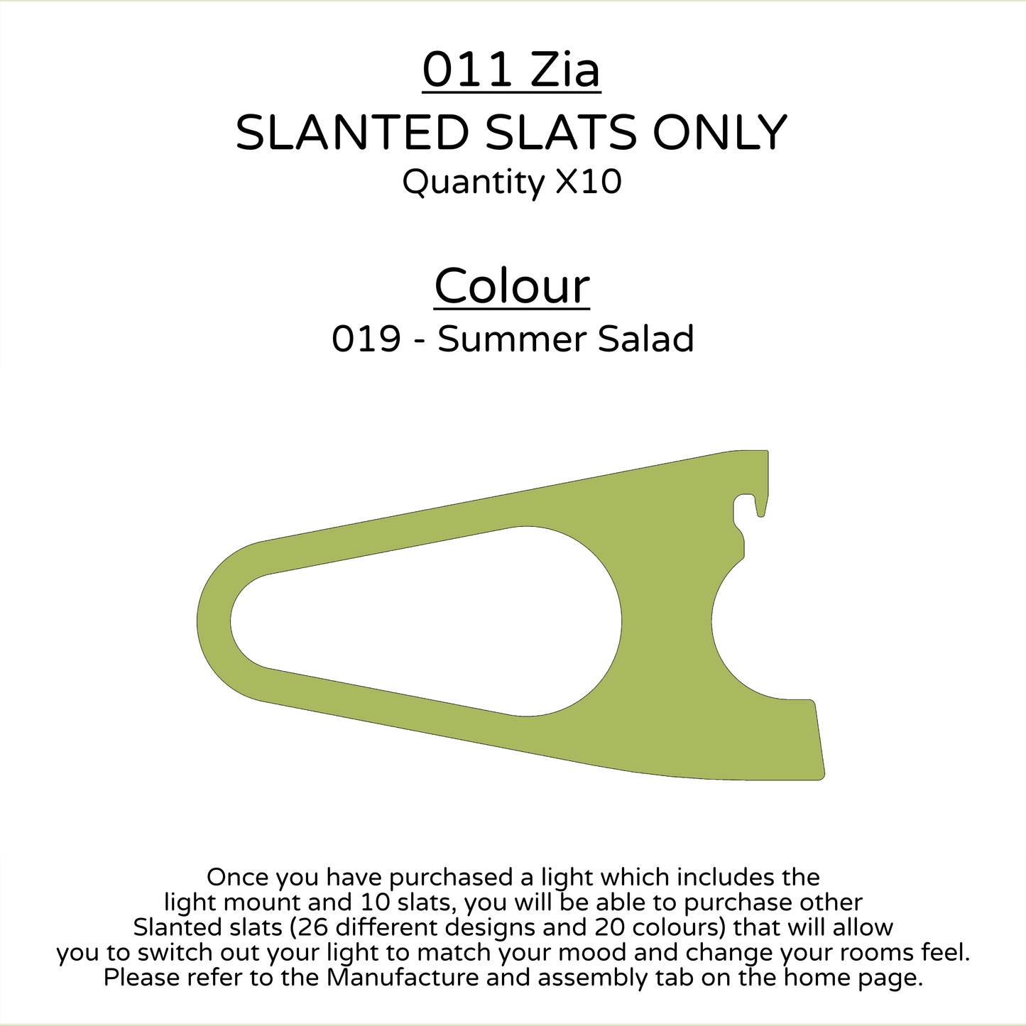 Ceiling Light - Slanted Slats - 011 Zia