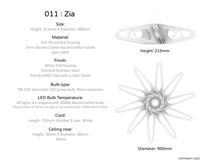 Ceiling Light - Slanted Slats - 011 Zia