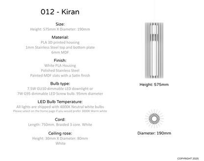Ceiling Light - Vertical Slats - 012 Kiran